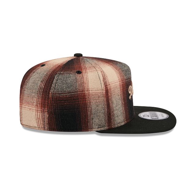 Los Angeles Dodgers MLB Grunge Style Plaid 9FIFTY A-Frame Strapback