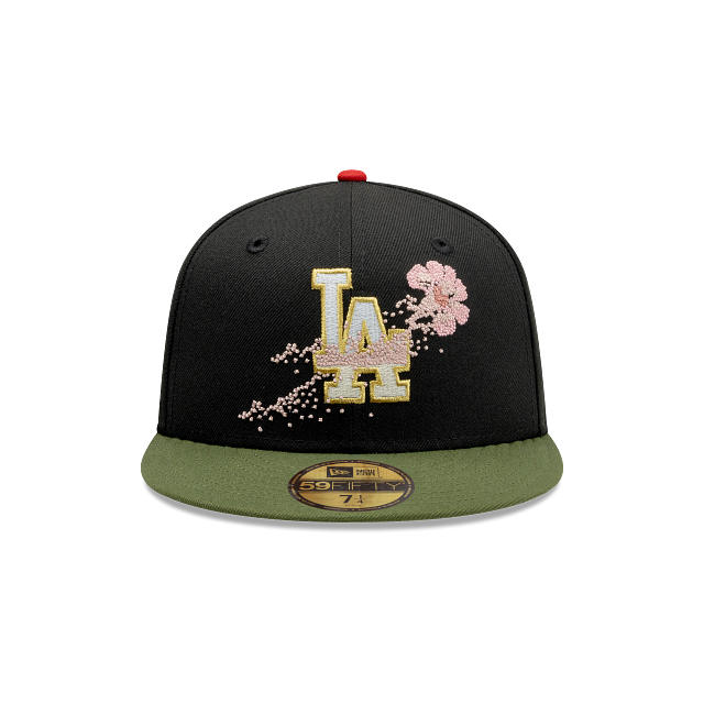 Los Angeles Dodgers MLB Japan Dotted Flower 59FIFTY Cerrada Negra